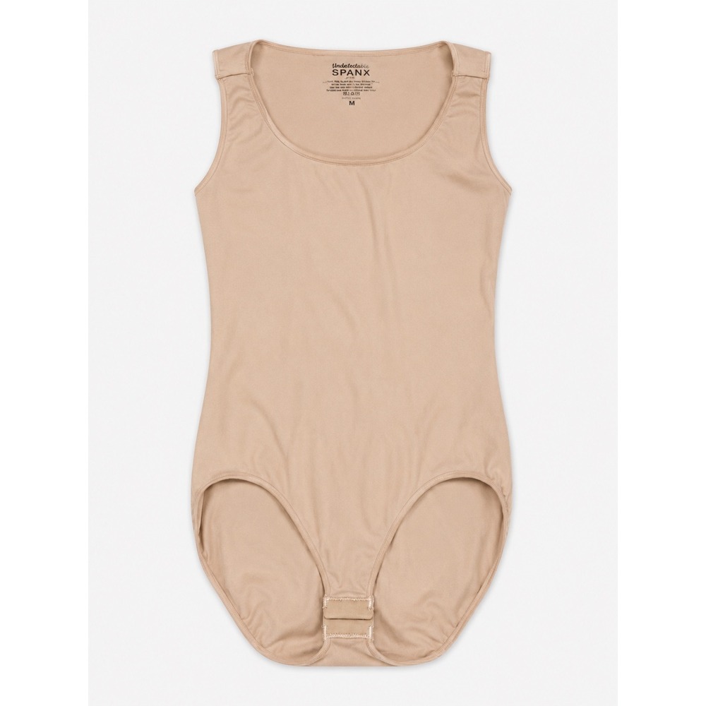 Spanx Undie-tectable Tank Bodysuit Beige Nude Scoop Neck Shapewear Medium